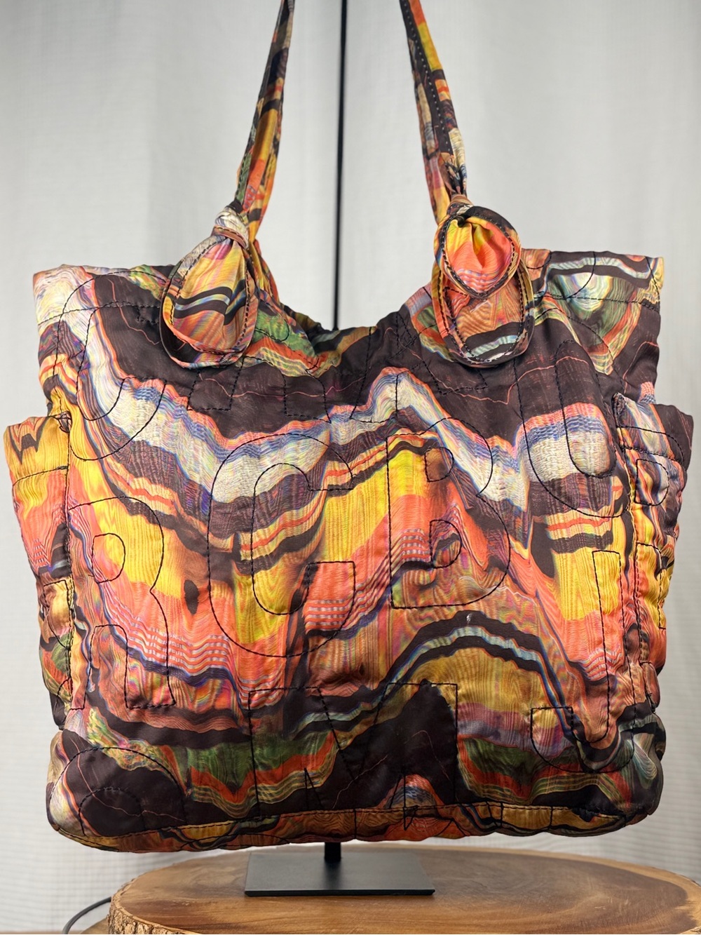 Marc Jacobs Quilted Nylon Tote Large Multicolored EUC - Picture 2 of 8